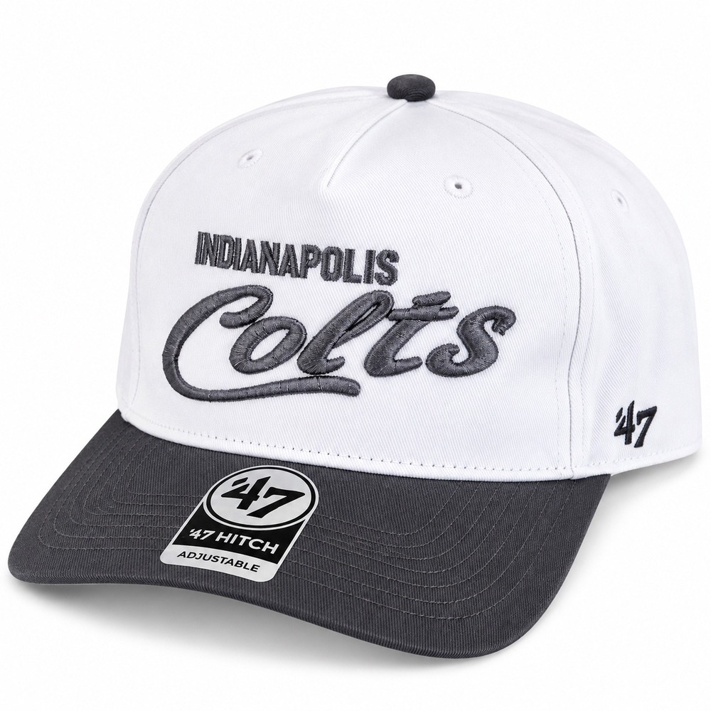 '47 Indianapolis Colts Hitch Snapback Hat White Gray NFL Adjustable Football Cap